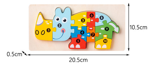 Rompecabezas De Animales De Madera Coloridos Para Niños