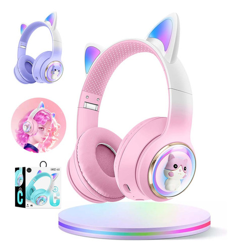 Auriculares De Juego Bluetooth Audifonos De Diadema De Gato