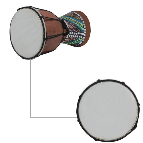 Imagen 6 de 6 de Djembe Bongo - Tambor Africano De Madera (10,2 Cm, Tamaño Co