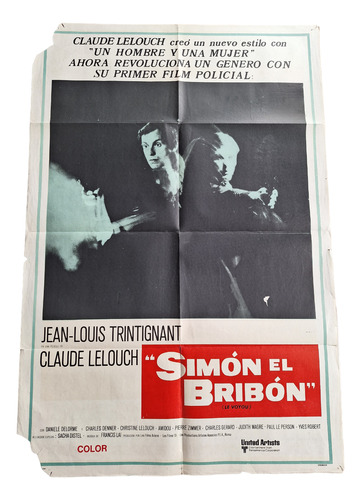 Poster Afiche Cine Antiguo Original Simón El Bribon *