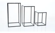 Comprar Trio De Mesas Cubo Desmontável Preto Com Tampo Branco