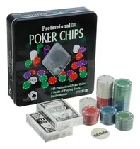 Comprar Set De Poker 100 Fichas Con 2 Mazos Poker Chips Jw074