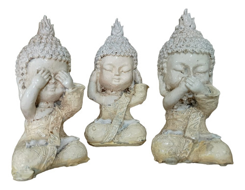 Buda Principe Ciego Sordo Mudo X 10 Trios Resina Oferta
