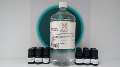 10 Essências 10ml P/ Perfumes + Base Pronta De 1 Litro