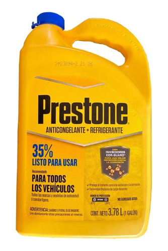 Anticongelante Refrigerante Prestone 35% Corguard Mejorado