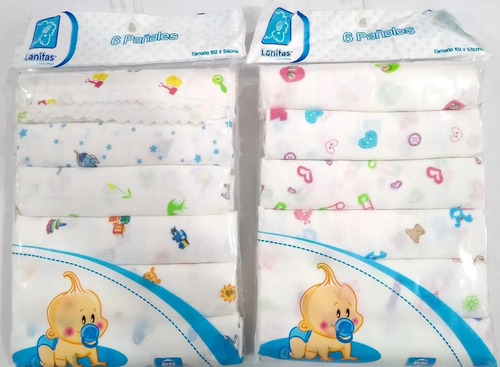 Imagen 5 de 5 de Pañales De Tela Ovejita Para Hembra Y Varón 100% Algodon