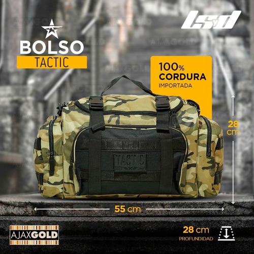 Imagen 3 de 8 de Bolso De Viaje Reforzado Camuflado Gym Deportivo Grande