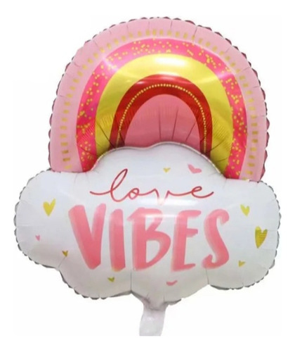 Globo Arco Iris Frase Love Vibes Foil 73 Cms 3 Unidades 