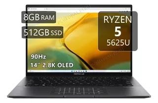 Asus Zenbook 14 Um3402, Ryzen 5-5625u, 8gb, 512gb, 14p 2.8k