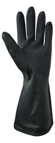 Guante De Látex Uso Industrial Negro Por 12 Pares 10