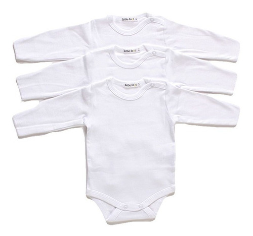 Ropa Bebés Set De Tres Bodys Blancos Algodón Peruano