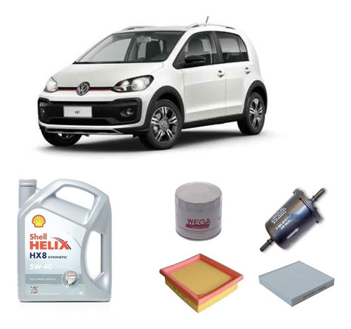 Kit 4 Filtros Volkswagen Up Wega Y Helix Hx8 5w40 X4