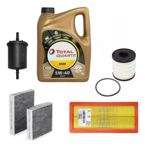 Kit 4 Filtros Originales + Aceite 9000 Peugeot 2008 Ds3 Thp