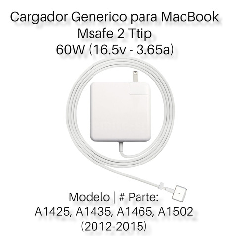 Cargador Nuevo Para Macbook Pro 60w (masafe 2 / Ttip)