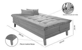 Sofá Cama Berlim Plus 3 Lugares Em Veludo Império Estofados Cor Verde 403