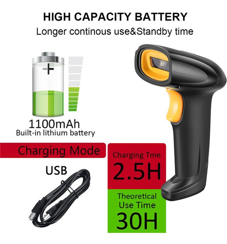 2.4g Scanner De Código De Barras Sem Fio Leitor De Código De
