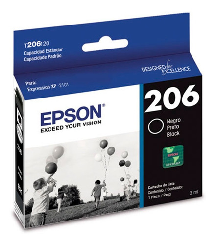 Cartucho Epson T206 Negro Original Tinta 3 Ml T206120 Xp2101