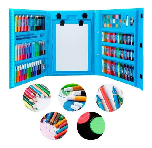 Imagen 7 de 9 de Set De Arte - Kit Dibujo 208 Piezas Para Niños