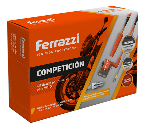 Kit Moto Cable Recto+bobina+bujia Q8 Ferrazzi