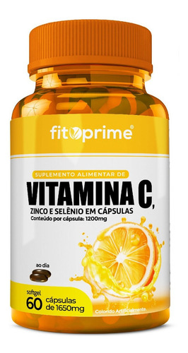 Imagem 1 de 2 de Vitamina C 1000mg + Zinco E Selênio 60 Cápsulas Fitoprime