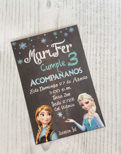 30 Invitaciones Impresas Frozen Personalizadas Cumpleaños