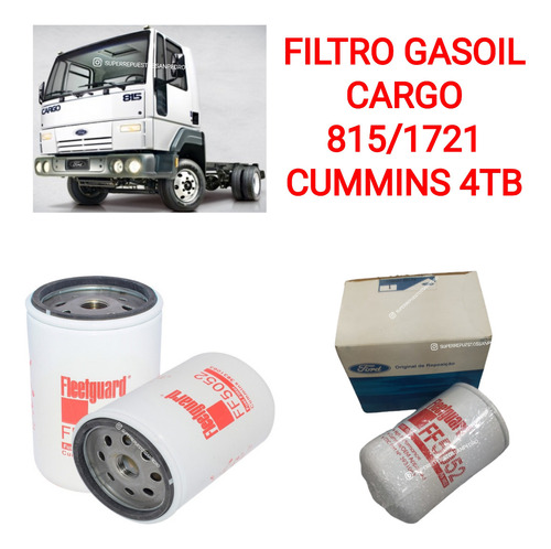 Filtro Gasoil Cargo 815/1721 Cummins 4tb Original Ff-5052