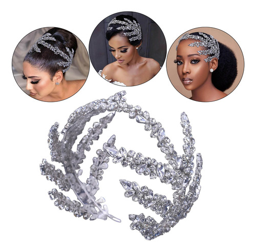 Diadema De Boda Con Diamantes De Imitación Plateada Para