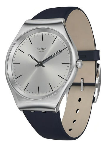 Cor da pulseira de relógio Swatch Skinazul Syxs115: azul escuro