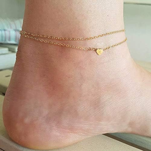 Tobilleras De Oro De Turandoss Para Mujer Con Iniciales, Tob