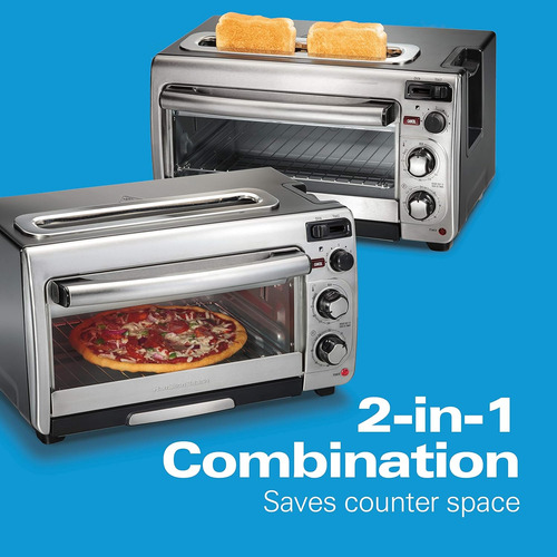Horno De Encimera Hamilton Beach, 2 En 1, Acero Inoxidable