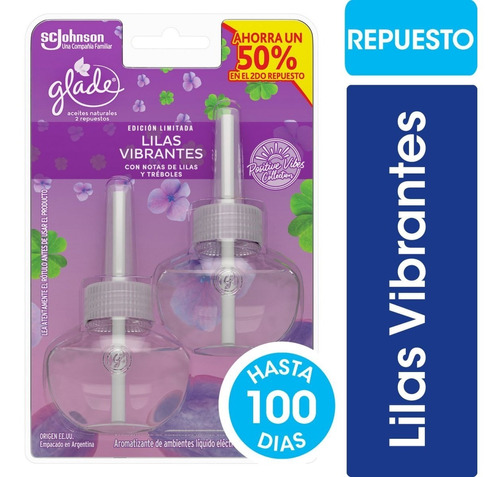 Glade Aceites Naturales Twinpack Lilas 
