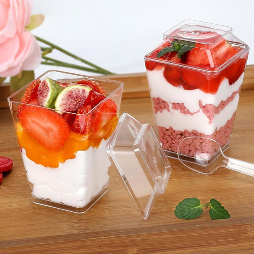 30 Vasos Postres Set De Vasos Shot Postres Con Tapa Vasos