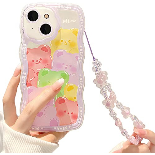 Funda De iPhone 14 Con Pulsera - Diseño Oso De Gomita