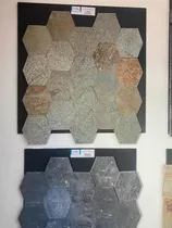 Comprar Piedra Hexagonal Lima Plata Y Negro Cenizo , Paredes Y Pisos