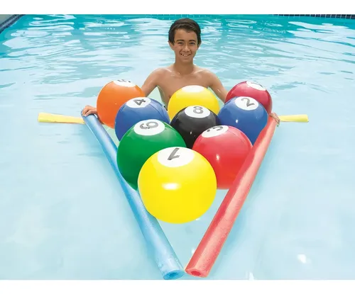 Juego Pelotas De Billar Inflables Piscina Playa Verano