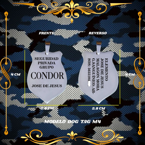 Placa Militar Alta Resolucion Grabado Laser Personalizada