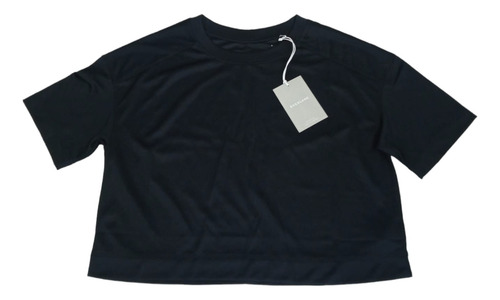 Everlane Crop Top Deportivo Perfom Negro Tela Transpirable