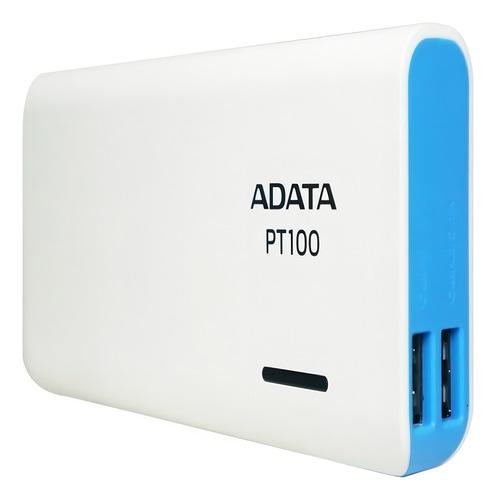 Bateria Portatil Usb Adata Pt100 Power Bank Cargador 10000ma Color Blanco/azul