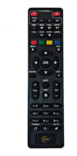  Control  Star Tv , Para Televisión , Negro, Lote De 5 Pzas