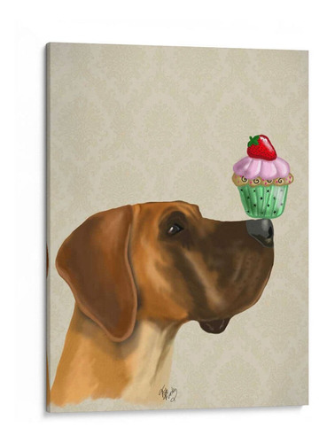 Cuadro Decorativo - Gran Danés Y Cupcake, 30x40