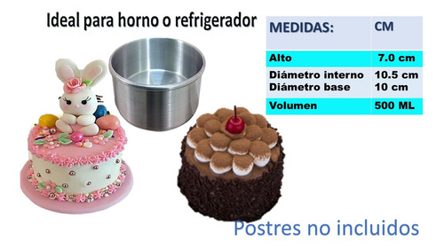 Moldes 10 Cm Pastel Flan Reposteria Recto Redondo Set 10 Pzs