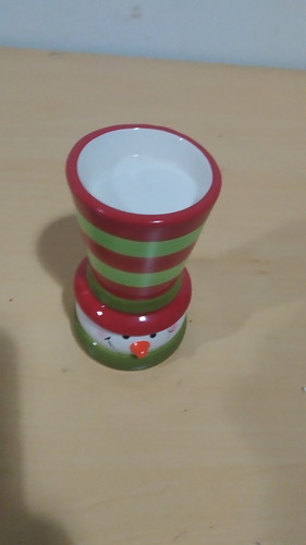 Imagen 2 de 3 de Porta Vela Candelabro Muñeco De Nieve En Oferta