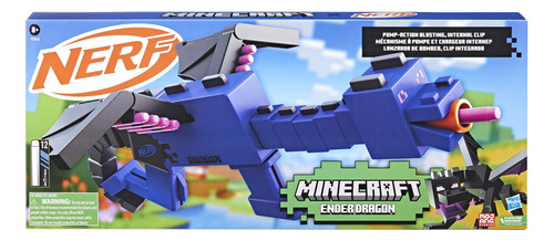 Blaster Nerf Minecraft Ender Dragon Con 12 Dardos De Espuma