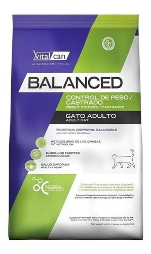 Balanced Control De Peso/castrados Para Gato Adulto 7.5kg