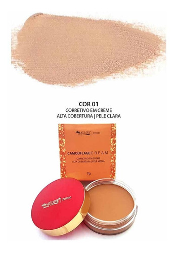 Corretivo Camouflage Cream Cor 01 Alta Cobertura Max Love 7g