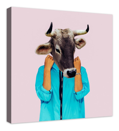 Cuadro Decorativo Canvas Moderno Hipster Cow Minimal Collage