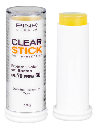 Protetor Solar Pinkcheeks Clear Stick Protection Fps 70 