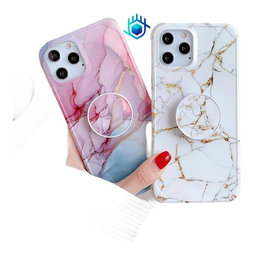 Imagen 6 de 8 de Funda Galaxy Arena Marmol + Pop Protector Mujer Dama Hombre