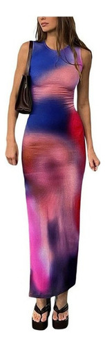 Vestido Maxi Sin Mangas Mujer Bodycon Elegante Trajes Sexy