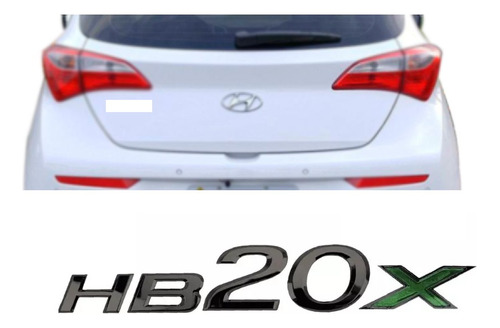 Emblema Letreiro Hb20x Black P/ Hb20 Hatch De 2014 A 2019